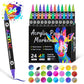 🖌️ 50% OFF NOW! ✨ Dual Tip Acrylic Paint Pen Marker - Fine & Brush Tips for Canvas, Wood & Rock Painting 🎨🌈
