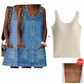 Women's Casual Denim Pinafore Dress
