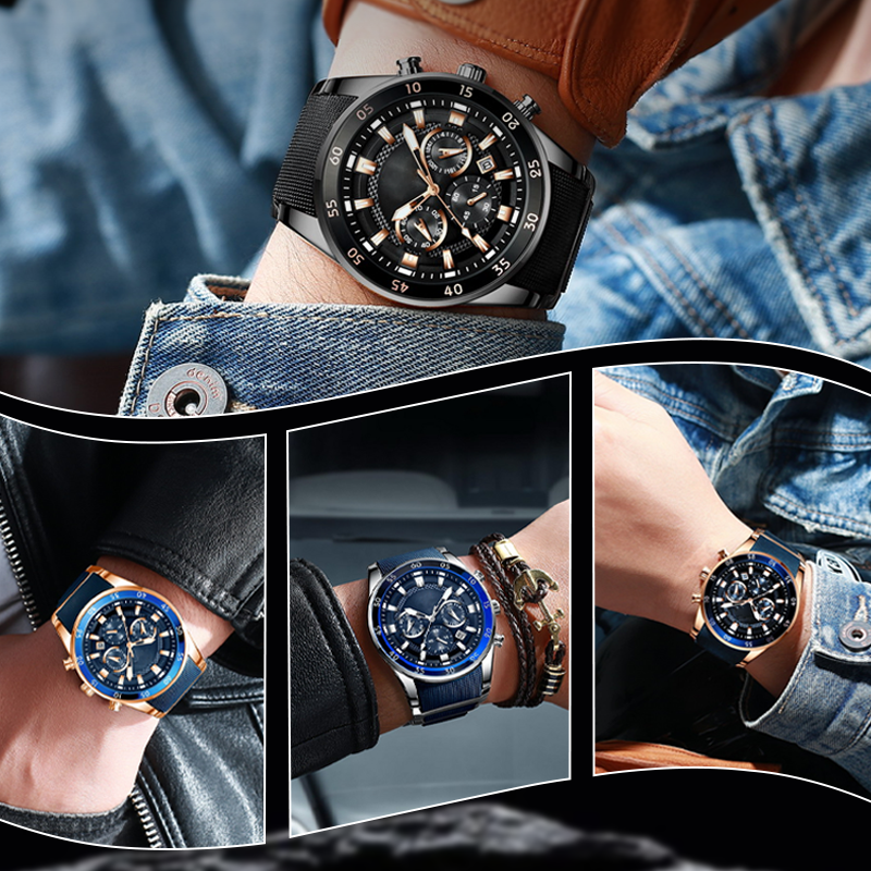 ⌚ 50% OFF NOW! ✨ Men's Waterproof Multifunctional Quartz Watch – Chronograph Design, Luminous Hands & Stainless Steel 🌊