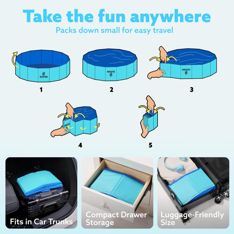 Large Foldable Backyard Wading Pool for Whole Family & Pets