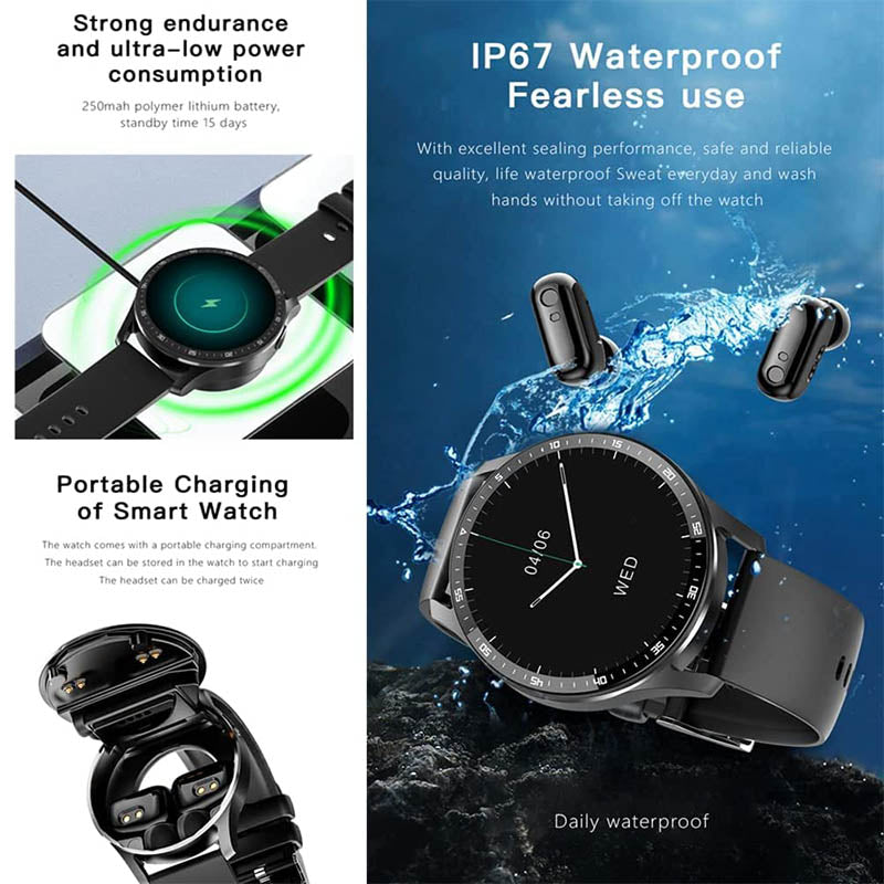 💖Limited Sale 50% OFF💖⌚   2 IN 1 SMARTWATCH WITH EARPHONES
