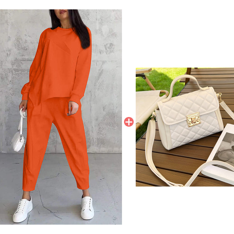 ⏰ Now only 50% off!🔥Women's Irregular Hem Top & Casual Pants Set