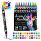 🖌️ 50% OFF NOW! ✨ Dual Tip Acrylic Paint Pen Marker - Fine & Brush Tips for Canvas, Wood & Rock Painting 🎨🌈