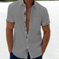 Men's Casual Plaid Collar Button Linen Shirt