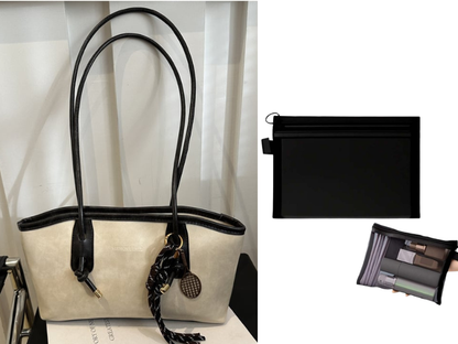 👝Women's Elegant Solid Color Large Capacity Shoulder Bag | Trendy Versatile Tote for Daily Commute & Casual Use