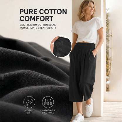⏰🔥LIMITED TIME 50% OFF! 👖 Women’s Lightweight Elastic Waist Crop Pants (S-3XL) – Comfortable, Flowy & Perfect for Casual Summer Outfits ✨🌿