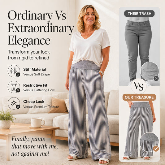 🎁 Hot Sale 50% OFF❤️Women's Smocked Waist Striped Gingham Pants