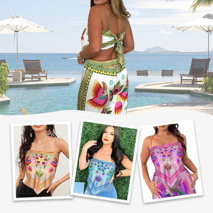 🔥New Arrival- 50% OFF💝Women's Exotic Spaghetti Strap Printed Top & Loose Pants 2-Piece Set