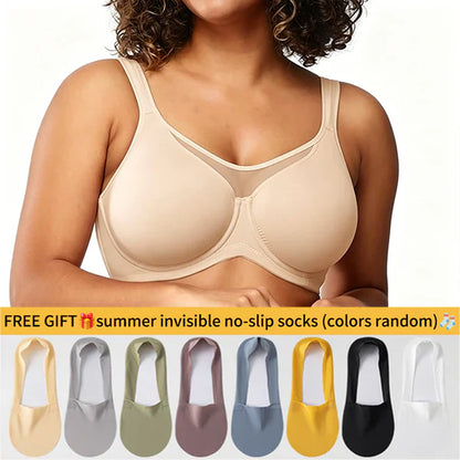 🏆 Last Day Special Price ! 💐Women's Elegant Sheer Full Coverage Plus Size Bra