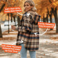❄️ Cozy Plaid Comfort | Women's Mid-Length Hooded Jacket