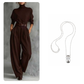 ✨ Effortless Elegance | Women's Turtleneck Top & High-Waist Pants 2-Piece Set