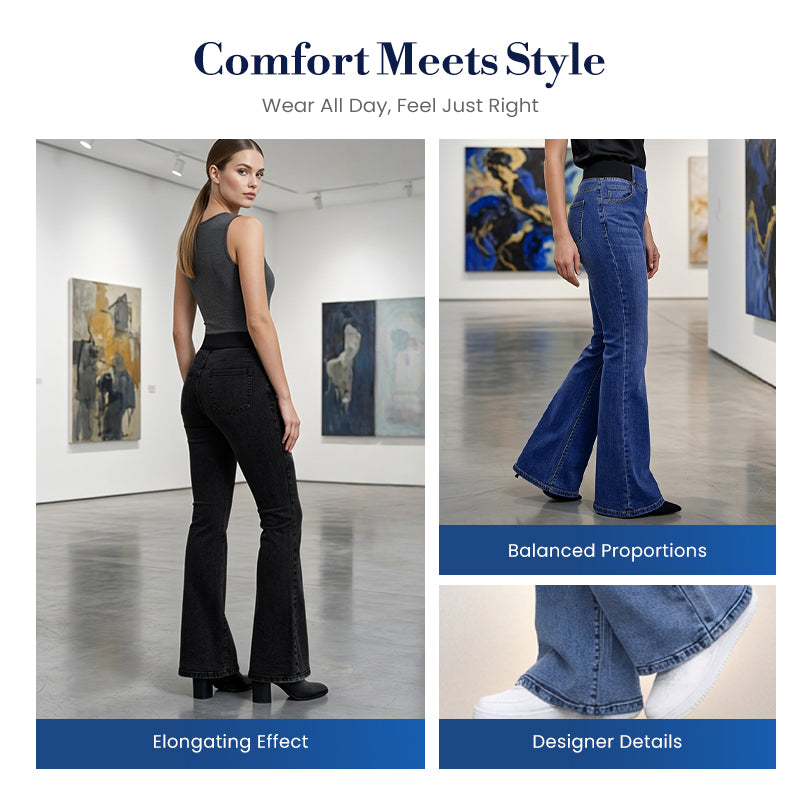 📢📢50% OFF!!⏰Women's High-Waist Stretch Flare Denim Jeans