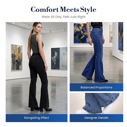 📢📢50% OFF!!⏰Women's High-Waist Stretch Flare Denim Jeans