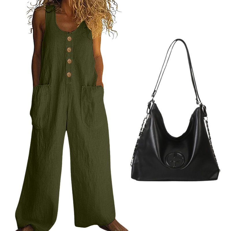 💥New Arrivals & Special Offers-Women's Sleeveless Wide-Leg Jumpsuit with Pockets