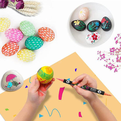 🖌️ 50% OFF NOW! ✨ Dual Tip Acrylic Paint Pen Marker - Fine & Brush Tips for Canvas, Wood & Rock Painting 🎨🌈