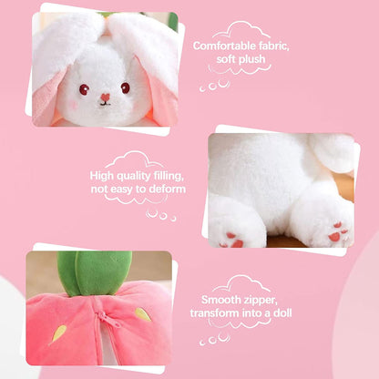 🍓Hot Sale 50% OFF🍓Strawberry Bunny Transformed into Little Rabbit🎀 Fruit Doll Plush Toy🐰