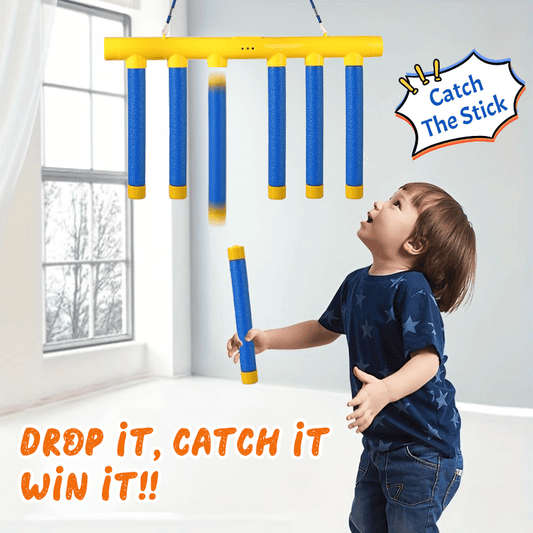 🎯 BUY 3 GET 1 FREE! ✨ Reflective Drop Stick Challenge Game - Improves Reflexes & Focus, Fun for Family/Party with LED Light Effects 🎄📦