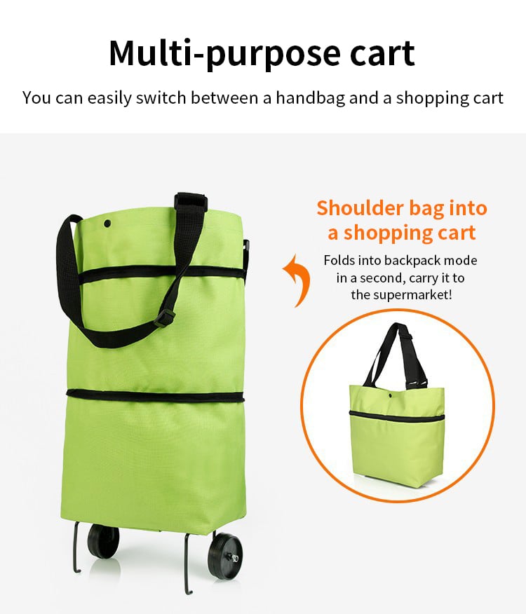 🛍️✨ Convertible shopping tote – hides wheels, holds 20kg, expands with zipper!✅Factory direct sales