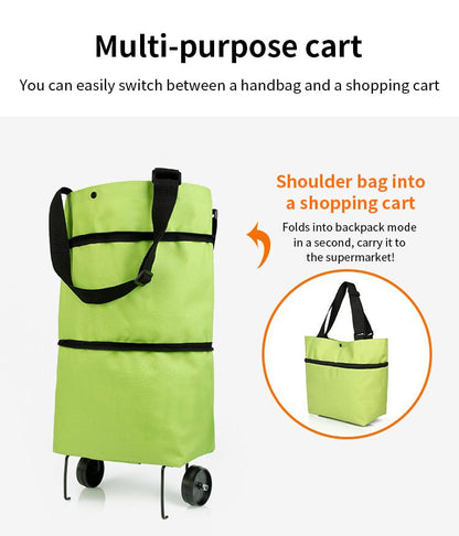 🛍️✨ Convertible shopping tote – hides wheels, holds 20kg, expands with zipper!✅Factory direct sales