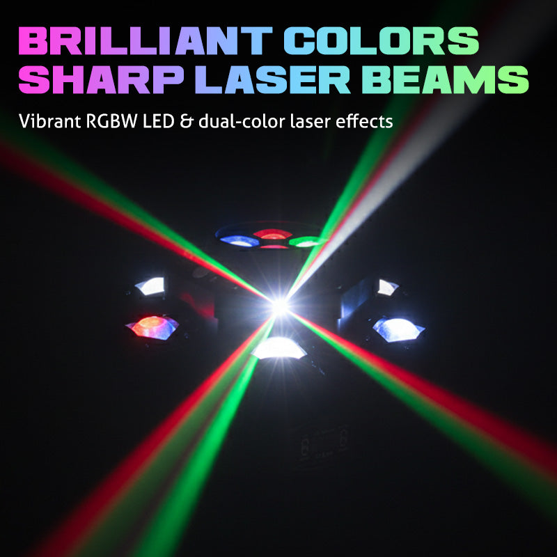 💡✨ Multi-Beam LED Atmosphere Light – Dynamic Color Changing, Remote Control & Easy Installation for Home/Party 🎉📦
