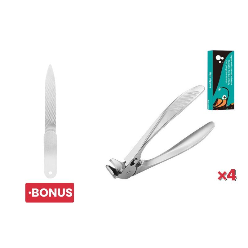 ⏳LAST DAY SALE 50% OFF !!📢Perfect Curved Design | Stainless Steel Nail Clipper | Effortless Grip for Seniors ✨