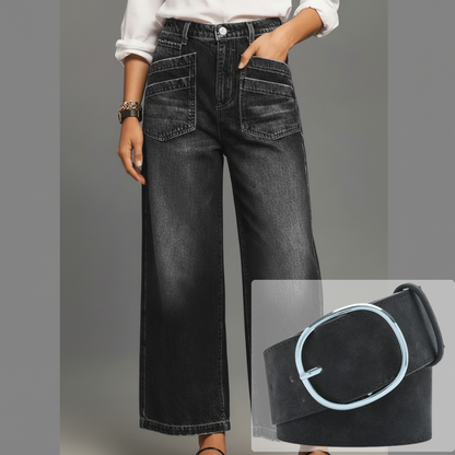 👖50% OFF NOW! ✨ Women's Casual High-Rise Wide-Leg Jeans – Tummy Control, Elongated Silhouette & All-Day Comfort 💙