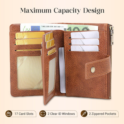 🔥Limited-time offer-Women's Retro Style RFID Blocking Tri-fold Wallet