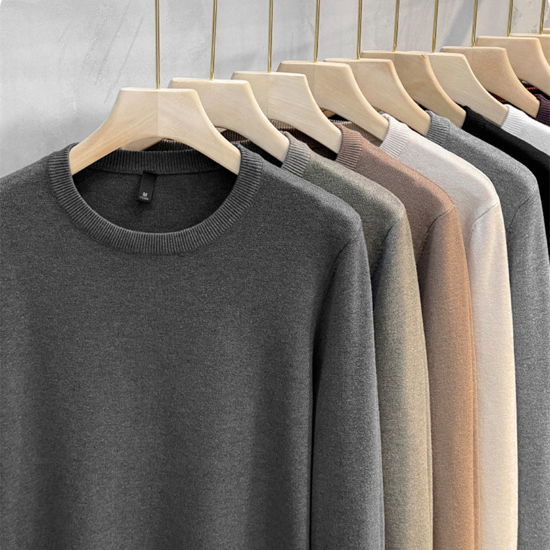 🔥2025 Hot Sale 50% Off🔥Plain knitted basic crew neck shirt for men