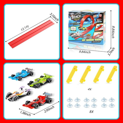 🎁Early Christmas Hot Sale 49% OFF🎅🧩 DIY Alloy Car Race Track with Suction Cups - Adjustable Layout for Creative Play, Develops Motor Skills & Logic 🚗📦