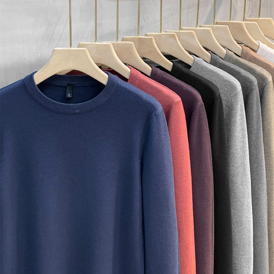 🔥2025 Hot Sale 50% Off🔥Plain knitted basic crew neck shirt for men