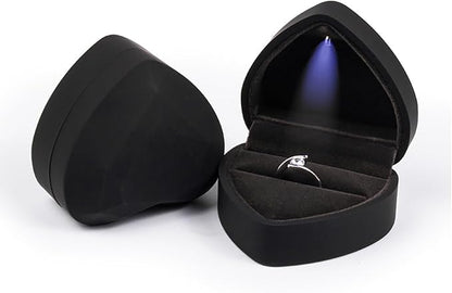 Heart Shaped Ring Gift Box With LED Light for Proposal Wedding Valentine's Day Anniversary