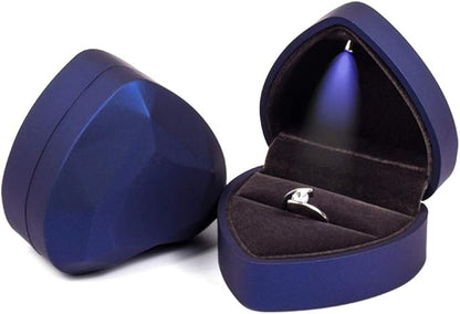 Heart Shaped Ring Gift Box With LED Light for Proposal Wedding Valentine's Day Anniversary