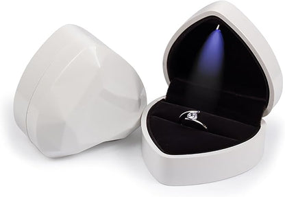 Heart Shaped Ring Gift Box With LED Light for Proposal Wedding Valentine's Day Anniversary