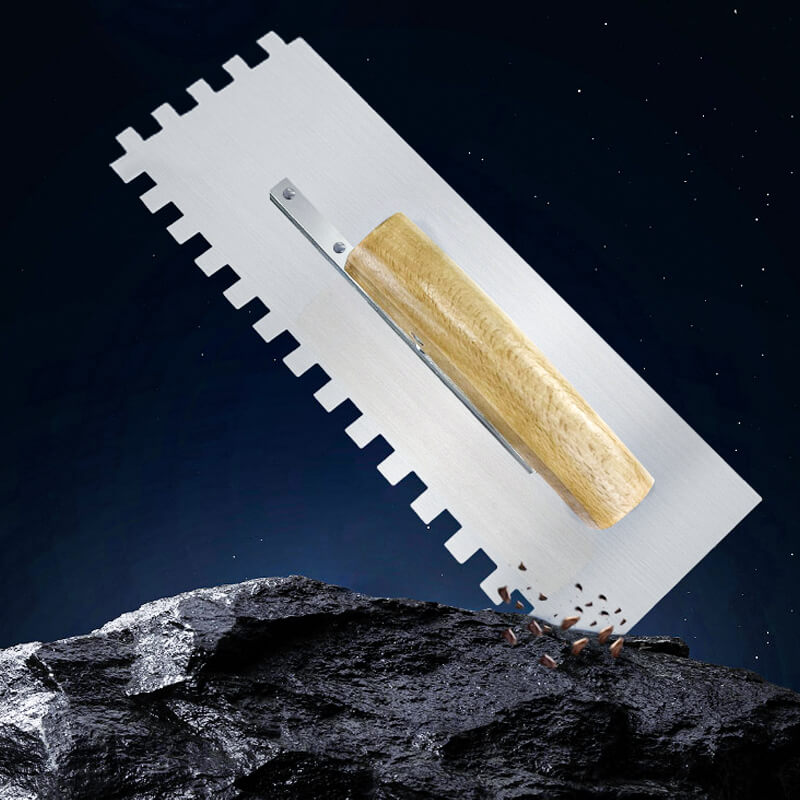 Tile tool serrated trowel with scraper