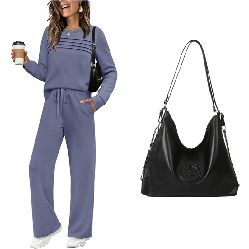 🔥LAST DAY 50% OFF💓Women's Crew Neck Top & Drawstring Pants Set