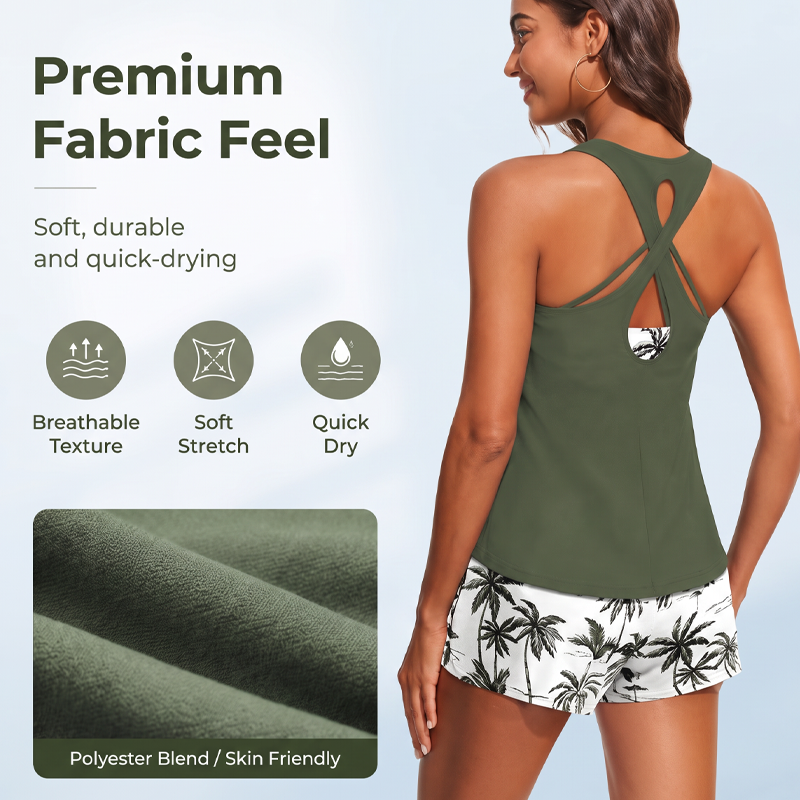 🦋🌈 LIMITED TIME 50% OFF! 🌸Tankini Set with Shorts – Vibrant Prints, Mix & Match – Stylish Beach Look.