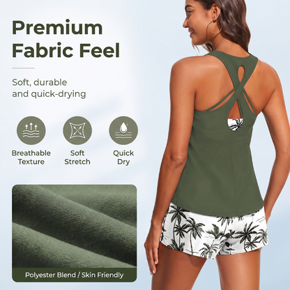🦋🌈 LIMITED TIME 50% OFF! 🌸Tankini Set with Shorts – Vibrant Prints, Mix & Match – Stylish Beach Look.