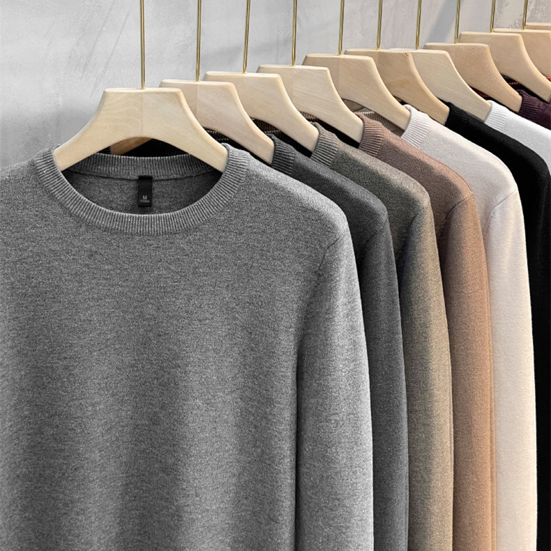 🔥2025 Hot Sale 50% Off🔥Plain knitted basic crew neck shirt for men