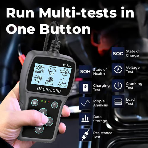 🔋 2025 HOT SALE 60% OFF! ✨ BT100 Car Battery Tester - 12V Load Tester with LCD Display & Print Function for Vehicle Diagnostics 🚗⚡