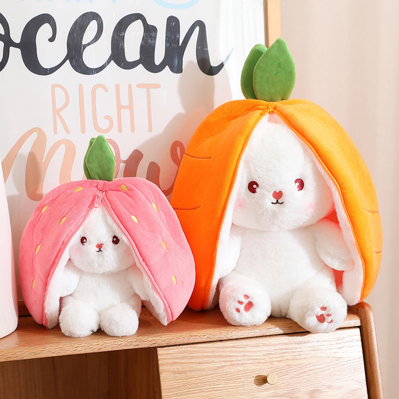 🍓Hot Sale 50% OFF🍓Strawberry Bunny Transformed into Little Rabbit🎀 Fruit Doll Plush Toy🐰