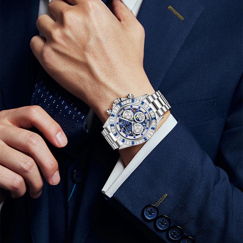 📢📢50 % OFF !!🎅【🎁The best gift for father🎁】🎄TINAIBIN Twelve Zodiac Signs & Starry Sky Diamond Automatic Skeleton Men's Watch