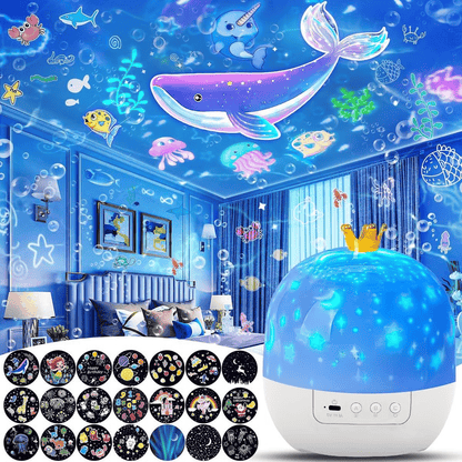 🎃👻LAST DAY PROMOTION - 50%OFF💜Projector Night Light for Kids 15 Sets of Films🔋Type-C Charging