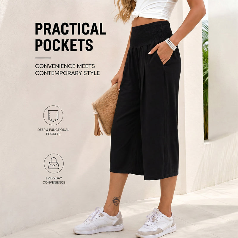 ⏰🔥LIMITED TIME 50% OFF! 👖 Women’s Lightweight Elastic Waist Crop Pants (S-3XL) – Comfortable, Flowy & Perfect for Casual Summer Outfits ✨🌿