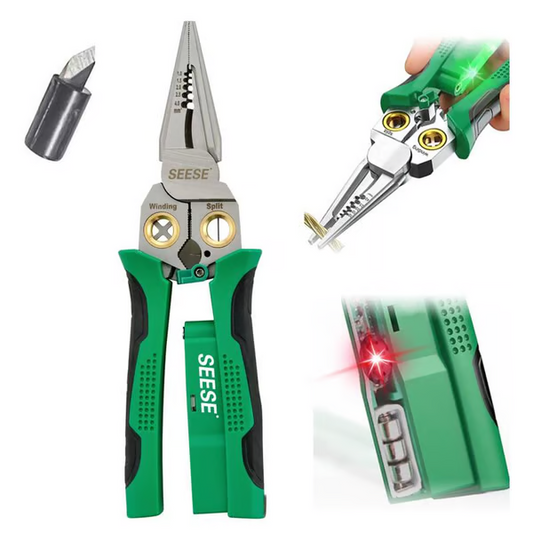 8 in 1 Wire Stripper Twister for Cutting and Pulling Wires Cable Scissors,Voltage Tester Pliers