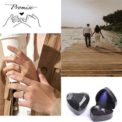 Heart Shaped Ring Gift Box With LED Light for Proposal Wedding Valentine's Day Anniversary