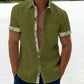 Men's Casual Plaid Collar Button Linen Shirt