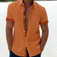 Men's Casual Plaid Collar Button Linen Shirt