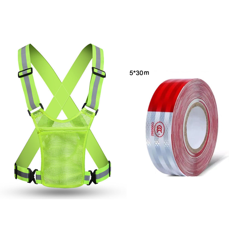 Green_Reflective Vest+Reflective Stickers