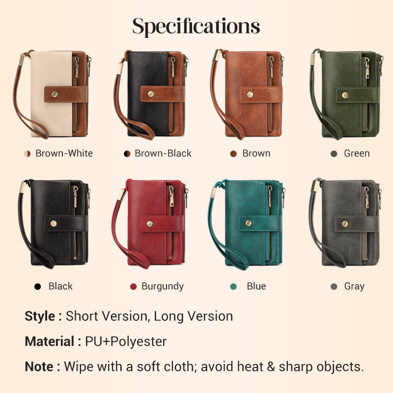 🔥Limited-time offer-Women's Retro Style RFID Blocking Tri-fold Wallet