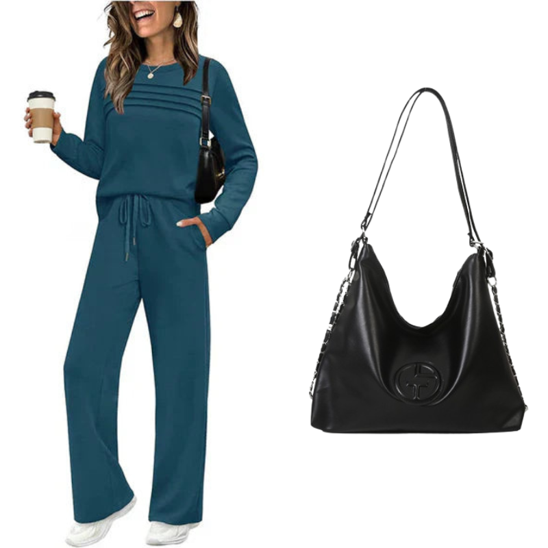 🔥LAST DAY 50% OFF💓Women's Crew Neck Top & Drawstring Pants Set